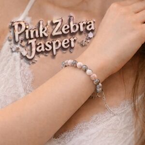 Handmade Pink Zebra Jasper Bracelet